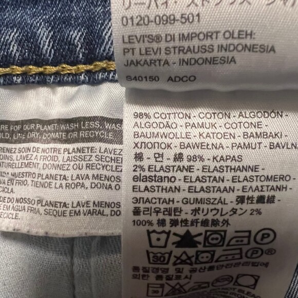 Levis 510 Womens Blue Washed Frayed Hem High Rise Denim Shorts Size W30 L30 - Picture 9 of 12